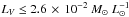 \hbox{$L_V \leq 2.6 \,\times \, 10^{-2}~ M_{\odot}~ L_{\odot}^{-1}$}
