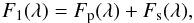 Mathematical equation: \begin{eqnarray} F_1(\lambda) = F_{\rm p}(\lambda) + F_{\rm s}(\lambda), \end{eqnarray}