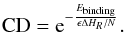 Mathematical equation: \begin{eqnarray} {\rm CD} = {\rm e}^{-\frac{E_{\rm binding}}{\epsilon \Delta H_R /N}}. \end{eqnarray}