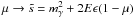 Mathematical equation: \hbox{$\mu \to \tilde{s}=m^2_{\gamma}+2E\epsilon(1-\mu)$}