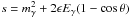 Mathematical equation: \hbox{$s=m^2_{\gamma}+2\epsilon E_{\gamma}(1-\cos \theta)$}