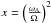 Mathematical equation: \hbox{$x=\left(\frac{\omega_\text{A}}{\Omega}\right)^2$}