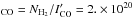 Mathematical equation: \hbox{$_{\rm CO}=N_{\rm H_2}/I^\prime_{\rm CO} = 2. \times 10^{20}$}