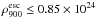 Mathematical equation: \hbox{$\rho_{900}^{\rm esc}\le 0.85\times 10^{24}$}