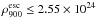 Mathematical equation: \hbox{$\rho_{900}^{\rm esc}\le 2.55\times 10^{24}$}
