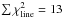 Mathematical equation: \hbox{$\sum{\chi^{2}_{\rm line}} = 13$}