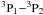 Mathematical equation: \hbox{$^3{\rm P}_1{-}^3{\rm P}_2$}