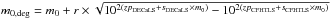 Mathematical equation: \hbox{$m_{\rm 0,deg} = m_0 + r \times \sqrt{10^{2 (zp_{\rm DECaLS}+s_{\rm DECaLS} \times m_0)} - 10^{2 (zp_{\rm CFHTLS}+s_{\rm CFHTLS} \times m_0)}}$}