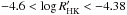 Mathematical equation: \hbox{$-4.6 <\log R'_{\rm HK}< -4.38$}