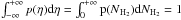 Mathematical equation: \hbox{$\int^{+\infty}_{-\infty}p (\eta) \rm d\eta = \int_{0}^{+\infty}p ({{\it N}_{H_2}}) \rm d{{\it N}_{H_2}}=1$}