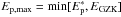 Mathematical equation: \hbox{$E_{\rm p,max}=\min[E^{*}_{\rm p},E_{\rm GZK}]$}