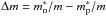 Mathematical equation: \hbox{$\Delta m= m^*_{\rm n}/m- m^*_{\rm p}/m$}