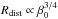 Mathematical equation: \hbox{$R_{\rm dist} \propto \beta_0^{3/4}$}