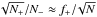 Mathematical equation: \hbox{$\sqrt{N_+}/N_- \approx f_+/\!\sqrt{N}$}