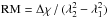 Mathematical equation: \hbox{$\mathrm{RM}=\Delta\chi\,/\,(\lambda_2^2-\lambda_1^2)$}