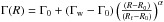 Mathematical equation: \hbox{$\Gamma(R)=\Gamma_0 + (\Gamma_{\rm w} -\Gamma_0)\left(\frac{(R-R_0)}{(R_{\rm f}-R_0)}\right)^{\alpha}$}