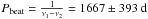Mathematical equation: \hbox{$P_{\rm beat}={1\over\nu_1-\nu_2}= 1667 \pm 393~{\rm d}$}