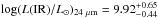 Mathematical equation: \hbox{$\log(L\mathrm{(IR)}/\lsun)_{24~\mu\mathrm{m}}=9.92^{+0.65}_{-0.44}$}