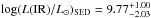 Mathematical equation: \hbox{$\log(L\mathrm{(IR)}/\lsun)_\mathrm{SED}=9.77^{+1.00}_{-2.03}$}