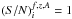 Mathematical equation: \hbox{$({S/N})_i^{f,z,A} = 1$}