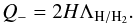 Mathematical equation: \begin{equation} Q_- = 2 H \Lambda_{\rm H/H_{2}} . \label{eq4} \end{equation}