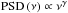 Mathematical equation: \hbox{$\mathrm{PSD\left(\nu\right)}\propto\nu^{\gamma}$}