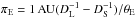 Mathematical equation: \hbox{$\pi_{\rm E} = 1 \, \text{AU} (D_{\rm L}^{-1} - D_{\rm S}^{-1})/\theta_{\rm E}$}