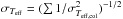 Mathematical equation: \hbox{$\sigma_{T_{\rm eff}} = (\sum{1/\sigma_{T_{\rm eff,col}}^2})^{-1/2}$}
