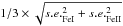 Mathematical equation: \hbox{$1/3 \times \sqrt{s.e.^{2}_{\rm FeI}+s.e.^{2}_{\rm FeII}}$}