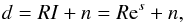 \appendix \setcounter{section}{1} \begin{eqnarray} d = RI + n = R\mathrm{e}^{s} + n \label{appendix1: datamodel}, \end{eqnarray}