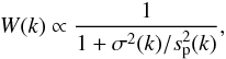 \appendix \setcounter{section}{1} \begin{eqnarray} W(k) \propto \frac{1}{1+\sigma^2(k)/s^2_{\mathrm{p}}(k)}, \label{robust weighting} \end{eqnarray}