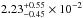 \hbox{$2.23^{+0.55}_{-0.45}\times10^{-2}$}