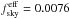 \hbox{$\fskyeff = 0.0076$}