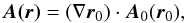 \appendix \setcounter{section}{1} \begin{equation} \label{model4} \vec{A(\vec{r})} = (\nabla \vec{r}_{0})\cdot \vec{A}_{0}(\vec{r}_{0}), \end{equation}