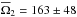\hbox{$\overline{\Omega}_2=163\pm48$}