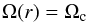 \begin{equation} \Omega(r) =\Omega_\mathrm{c} \end{equation}
