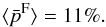 \begin{equation} \langle \bar{p}^{\rm F} \rangle =11\%. \end{equation}