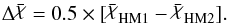 \appendix \setcounter{section}{4} \begin{equation} \Delta \angloc = 0.5 \times [ \angloc_{\rm HM1} - \angloc_{\rm HM2} ]. \end{equation}