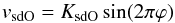 \begin{equation} \label{eq:vsd} \vsd = \ksd \sin(2\pi\varphi) \end{equation}