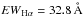 \hbox{${EW}_{\mathrm{H}\alpha}=32.8\,\mathrm{\mathring{A}}$}