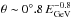 \hbox{$\theta \sim 0\degr.8\, E_{\mathrm{GeV}}^{-0.8}$}