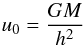 \appendix \setcounter{section}{1} \begin{equation} u_0 = \frac{G M} {h^2} \end{equation}