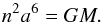 \appendix \setcounter{section}{1} \begin{equation} n^2 a^6 = GM. \end{equation}