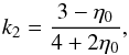 \appendix \setcounter{section}{1} \begin{equation} \label{struc_con} k_2 = \frac {3-\eta_0}{4 + 2 \eta_0}, \end{equation}