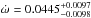 \hbox{$\dot{\omega} = 0.0445^{+0.0097}_{-0.0098}$}