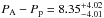 \hbox{$P_{\rm A} - P_{\rm p} = 8.35^{+4.02}_{-4.01}$}