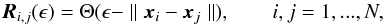 \appendix \setcounter{section}{1} \begin{equation} \vec{R}_{i,j}(\epsilon) = \Theta (\epsilon - \parallel \vec{x}_i - \vec{x}_j \parallel ), \qquad i,j = 1,...,N, \label{RP_def} \end{equation}