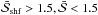 \hbox{$\bar{\mathcal{S}}_{\rm shf}>1.5, \bar{\mathcal{S}} < 1.5$}