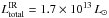 \hbox{$L_{\rm total}^{\rm IR}=1.7\times10^{13}\,L_{\sun}$}