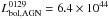 \hbox{$L_{\rm bol,AGN}^{0129}= 6.4\times 10^{44}$}